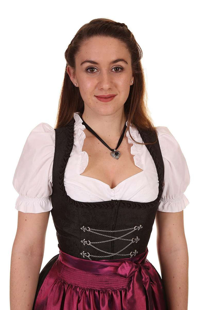 
                      
                        Midi Dirndl in schwarz mit Ketten Schnürung von Stoiber
                      
                    
