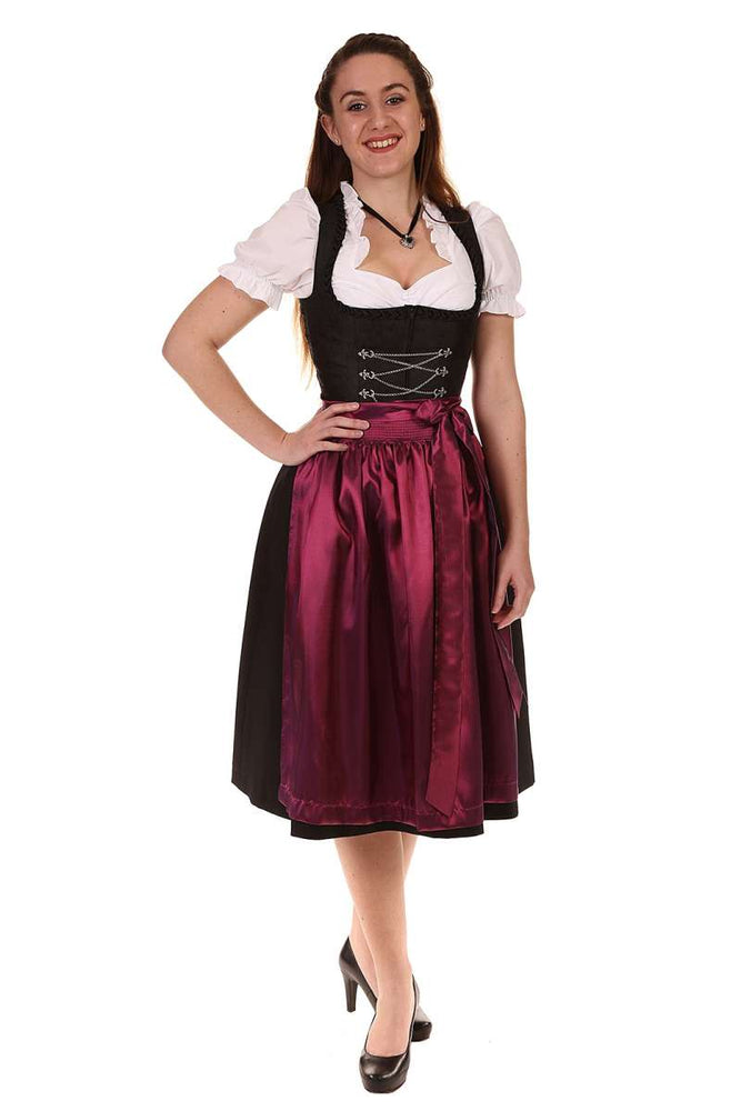 
                      
                        Midi Dirndl in schwarz mit Ketten Schnürung von Stoiber
                      
                    